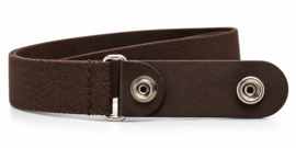 Elastische riem zonder gesp donker bruin – Comfort en perfecte pasvorm