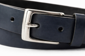 Zwarte Leren Heren Riem 3 cm Stijlvolle Riem van Echt Leer