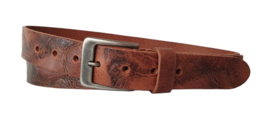 Leren Riem Zwart Met Nerf Structuur - 3,5 cm Breed - Dames Riem
