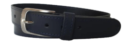 Leren Riem Blauw rond gestikt 3,5 cm Breed - Dames Riem