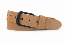 Leren Herenriem Licht Grijs 4 cm Velours