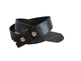 Leren Buckle Riem Zwart 4 cm breed met nerf