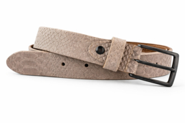 Leren Dames Riem Ecru - 3 cm - Slangenprint - Echt Leer