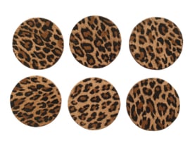 Leren onderzetters panter dark