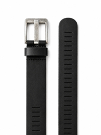 Zwarte leren riem dames en heren riem met gleufjes  – 4 cm breed