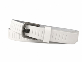 Leren dames en heren riem wit met gleufjes 3 cm breed