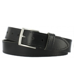 Leren Riem Zwart Rond Gestikt - 4 cm Breed - Heren Riem - Dames Riem - 100% echt leer