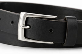 Zwarte Leren Heren Riem 3 cm Stijlvolle Riem van Echt Leer
