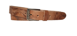 Leren Riem Zand Met Nerf Structuur - 3.5 cm Breed - dames Riem