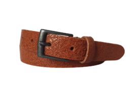 Leren Riem Cognac Met Print - 3 cm Breed - Dames Riem - Heren Riem - 100% echt leer