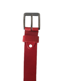 Leren Riem Kleur Rood  - 4 cm Breed - Heren Riem - Dames Riem - 100% echt leer