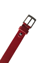 Leren Riem Rood - 3 cm Breed - Dames Riem - Heren Riem - 100% echt leer