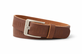Cognac leren riem dames en heren riem met gleufjes – 4 cm breed