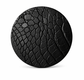 Leren onderzetters zwart met croco structuur