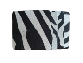 Leren onderzetters zebra print (koeienhuid)