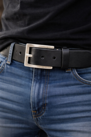 Witte Leren Herenriem 4 cm – Jeans Riem – 100% Echt Leer – Stoer & Casual