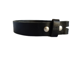 Leren Buckle Riem Zwart 4 cm breed met nerf