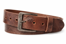 Leren Herenriem Zwart 4 cm Nerfstructuur