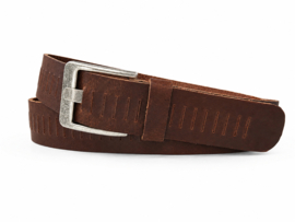 Bruine leren riem dames en heren riem met gleufjes – 4 cm breed