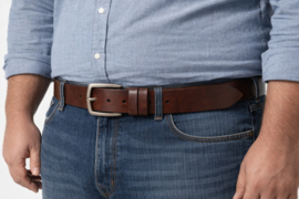 Bruine leren riem 145 cm – heren & dames riem van echt leer – Tijdloze stijlvolle riem