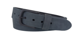 Leren Riem Kleur Donker Grijs Velours - 4 cm Breed - Dames Riem - Heren Riem