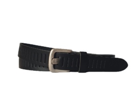 Leren Riem zwart met gleufjes 3 cm breed - Dames Riem - Heren Riem - 100% echt leer