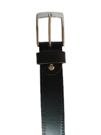 Leren Riem Zwart rond gestikt 3,5 cm breed - Dames Riem - Heren Riem - 100% echt leer