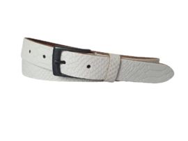 Leren Riem Wit met slangen motief - 3 cm Breed - Dames Riem - Heren Riem