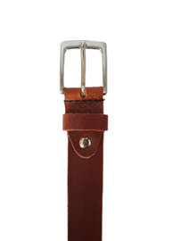 Leren Riem Cognac Nerf Leer - 3 cm Breed - Dames Riem - Heren Riem - 100% echt leer