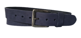 Leren Riem Kleur Blauw Velours - 4 cm Breed - Heren Riem - Dames Riem - 100% echt leer