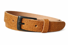 Oker Kleurige Leren Dames Riem met Print – 3 cm Breed Casual & Nette Riem