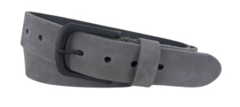 Leren Riem Kleur Licht Grijs Velours - 4 cm Breed - Dames Riem