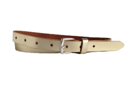 Leren Riem Wit-Goud - 2 cm smal - 100% echt leer