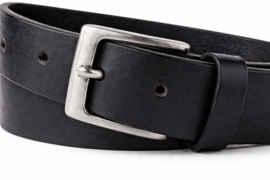 Zwarte leren herenriem 3 cm - volnerf leer - riem voor pantalon & jeans