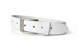 Witte leren dames- en herenriem 4 cm – stoere jeans riem van 100% echt leer
