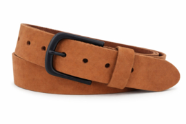 Leren Herenriem Licht Grijs 4 cm Velours