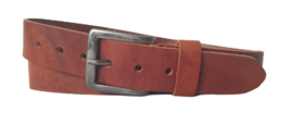 Leren Riem Kleur  Cognac - 4 cm Breed - Vintage - Heren Riem - Dames Riem - 100% echt leer