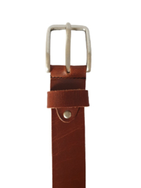 Leren Riem Cognac Buffel Leer - 4 cm Breed - Heren Riem - Dames Riem - 100% echt leer