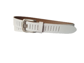 Leren Riem wit met gleufjes 3 cm breed - Dames Riem