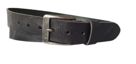 Leren Riem Zwart Met Nerf Structuur - 4 cm Breed - Dames Riem