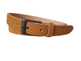 Leren Riem Oker Met Print - 3 cm Breed - Dames Riem - Heren Riem - 100% echt leer