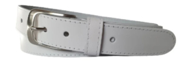 Leren Riem Wit rond gestikt 3,5 cm Breed - Dames Riem