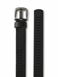 Leren dames en  heren riem zwart met gleufjes 3 cm breed