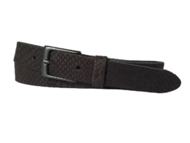 Leren Riem Zwart met slangen motief - 3 cm Breed  - Heren Riem