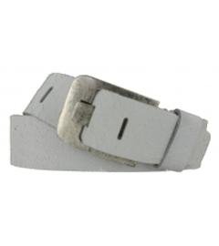 Leren Riem Crack Wit - 5 cm Breed - Heren Riem - Dames Riem - 100% echt leer