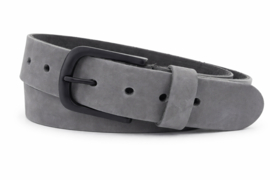 Leren dames en heren riem licht grijs 4 cm velours – jeans riem van 100% Leer