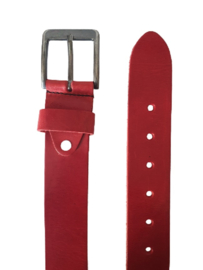 Leren Riem Kleur Rood  - 4 cm Breed - Heren Riem - Dames Riem - 100% echt leer