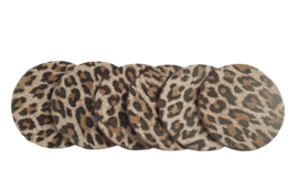 Leren onderzetters panter white off suède