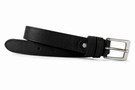 Zwarte leren heren riem 3 cm – stijlvolle broekriem met stiksel