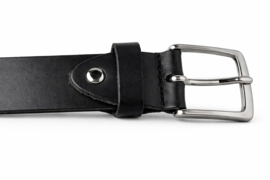 Zwarte leren herenriem 3 cm - volnerf leer - riem voor pantalon & jeans